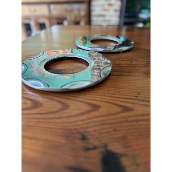 Pair of Lenox Scoop Trivets Solid Aluminum Holloware Cool Design 7.5" Diameter - Picture 4 of 16